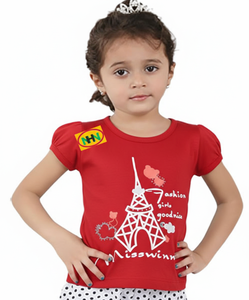 บริการ OEM เสื้อยืดแขนสั้นเด็กผู้หญิงผ้าฝ้าย 100% พิมพ์ลายการ์ตูนตามสั่ง แบบสวมใส่สบาย ผลิตในบังกลาเทศ สำหรับฤดูร้อน - Product Image 5