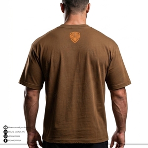 Camiseta de Manga Corta para Hombre, Diseño Estampado, Cuello Redondo, Corte Regular, Algodón Marrón, Estilo Casual, con la Frase "Think Positive Get Positive", Gran Venta - Product Image 2
