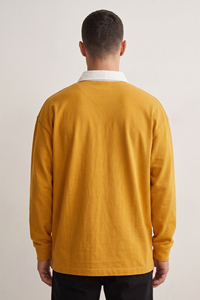 Polo Homme Oversize à Épaules Tombantes, Col Rabattu, Coupe Ample, Style Urbain - Product Image 2