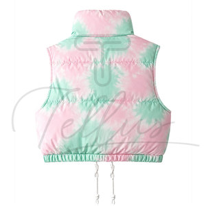 Chaleco Corto Acolchado Impermeable con Cierre y Logotipo Personalizado para Mujer, Chaqueta Estilo Urbano - Product Image 2