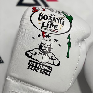Nouveauté : Gants de sparring professionnels en cuir de vachette véritable, fabriqués en usine, de qualité supérieure, blancs, sans couture, à lacets. - Product Image 2