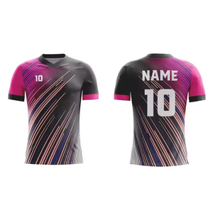 Camiseta de Fútbol Sublimada para Hombre, Cuello en V, Manga Corta, Poliéster que Absorbe la Humedad, Color Degradado, Adulto, Todas las Temporadas, Corte Regular - Product Image 1