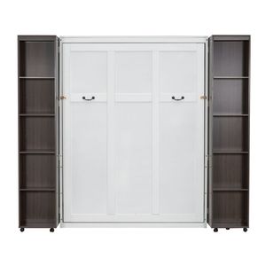 Cama plegable Espresso Queen con puertas de almacenamiento, concepto de cama empotrada en la pared - Product Image 4