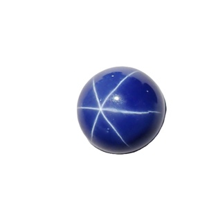 Saphir bleu étoilé rond 12x12 mm 9 carats, cabochon poli créé en laboratoire, effet étoile à 6 branches, hauteur 4-5 mm pour la fabrication de bijoux - Product Image 3