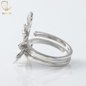 Vintage Style Engagement Ring, Flower & Leaf Inspired Wedding Ring, Cocktail Nature Inspired Ring for Women - Product Image 6