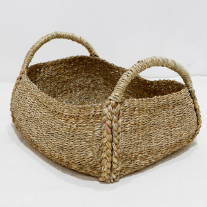Decorative <b>Seagrass</b> Woven <b>Basket</b>, Eco-Friendly Multifunction Decorative Rectangle Organizer for Home, <b>Laundry</b> and Plant Use - Product Image 1