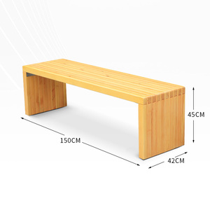 Banc de jardin moderne en bois d'acacia écologique Minh Phuoc pour 2 personnes, sans dossier, pour terrasse et jardin - Product Image 2