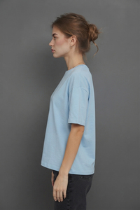 เสื้อยืดโอเวอร์ไซส์ผ้าฝ้าย 220gsm ทรงหลวม แขนสั้น สไตล์ฤดูร้อนสำหรับผู้หญิง เสื้อทีเชิ้ตแนวสตรีทแวร์ ทรงหลวม ไซส์พลัส - Product Image 4