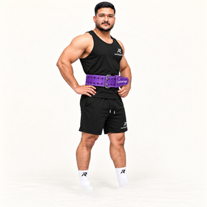 Wholesale Leather Powerlifting <b>Belt</b> <b>Men</b> Heavy Duty Double Prong Buckle Strength Training <b>Gym</b> Fitness Custom Logo Manufacturer - Product Image 5