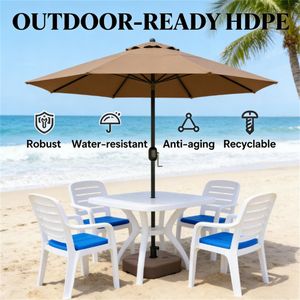 Base Quadrata Marrone per Ombrellone da Patio, Solo Base per Ombrellone da Esterno con Supporto Quadrato - Product Image 4