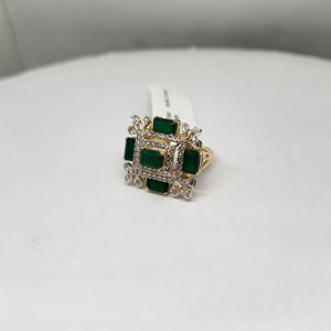 แหวนทอง 14K ดีไซน์ทันสมัยสำหรับสุภาพสตรี ประดับพลอยสีธรรมชาติ 2.75 กะรัต เพชร 0.69 กะรัต ชุบโรเดียม รับรองโดย IGI น้ำหนักรวม 6.33 กรัม คุณภาพสูง - Product Image 1