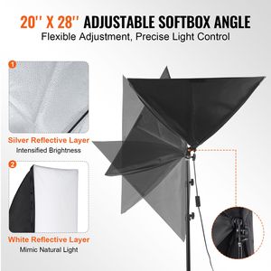 Kit di Illuminazione Professionale con Lampade LED Bicolore 30W 5500K, Supporto Treppiede Regolabile 20x28 Pollici, Softbox con Effetto Luce Diurna Naturale - Product Image 4