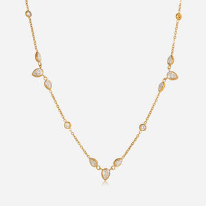 สร้อยคอเพชรทองคำแท้ 18K ทรงบริลเลียนท์คัท ได้รับการรับรองจาก IGI เหมาะสำหรับใส่ทุกวัน ดีไซน์ทันสมัย AMBER JEWELS รุ่น T-2370 - Product Image 1