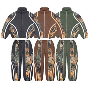 Conjunto de Chaqueta y Pantalón de Dos Piezas para Hombre, Estilo Hip Hop, con Estampado, Cortavientos, de Nailon, con Cierre y Logotipo Personalizado, Ecológico, Venta al Por Mayor - Product Image 5