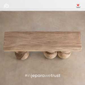 Table à manger en bois massif de style moderne biologique, base sculpturale unique, table en bois moderne faite à la main pour hôtel, villa, restaurant, mobilier - Product Image 2