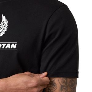 Camiseta de punto con estampado gráfico para hombre, color negro, corte regular, cuello redondo, manga corta, informal, transpirable, ropa de calle - Product Image 6