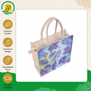 Bolsa de Compras Reutilizable Unisex Ecológica Hecha en India, 100% Yute, Diseño Moderno y Elegante Teñido sin Azo, con Cierre - Product Image 4