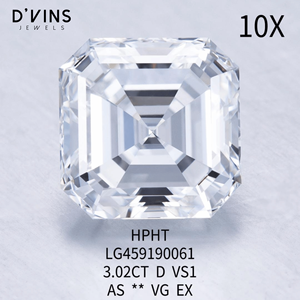 D'vins Jewels - Diamantes Sintéticos CVD de Corte Asscher de 1, 2, 3, 4 y 5 Quilates, Color D, Claridad VS, Cultivados en Laboratorio, para Joyería - Product Image 2