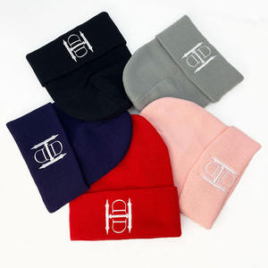 High Quality Custom Embroidery Logo Fashion High Quality 100% Acrylic Wholesale Knitted Beanie Skull <b>Caps</b> <b>Winter</b> Hat - Product Image 5