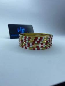 Handmade <b>Resin</b> Brass Bangles Gold Plated Ethnic Style Party Occasion Imitation Pearl Women's Fashion Jewelry - Product Image 3