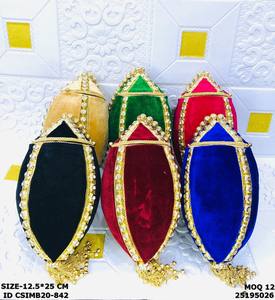 Craftstages Handmade Metal Velvet <b>Clutch</b> Evening Bag Wedding Fashionable <b>Pearl</b> Heart Pattern Satin Lining Flap Closure - Product Image 1