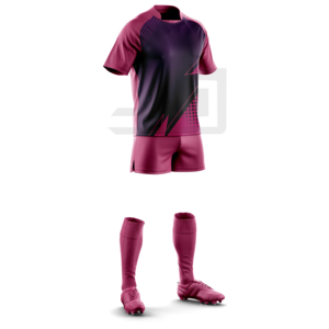 Ensemble short et maillot de rugby brodé en 3D, 100 % polyester, antibactérien, écologique et respirant, pour adultes, écoles et clubs - Product Image 4