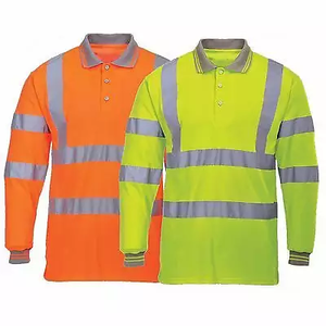 เสื้อโปโลสะท้อนแสงแขนยาวสำหรับผู้ชาย สีเหลืองส้ม ระบายอากาศได้ดี เหมาะสำหรับงานเหมือง พร้อมปักโลโก้ตามสั่ง - Product Image 4