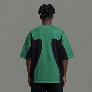 Camiseta de hombre con logo frontal, estilo urbano, transpirable, con bloques de color, manga corta, ribete en contraste, cuello redondo, informal, de algodón, talla Regular - Product Image 4