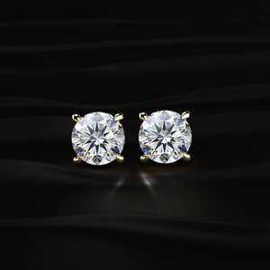 Navkar Diamond <b>Stud</b> <b>Earrings</b> Round Brilliant Cut Natural White Sterling SilverClassic Women's Wedding Jewelry GIA Certified - Product Image 1