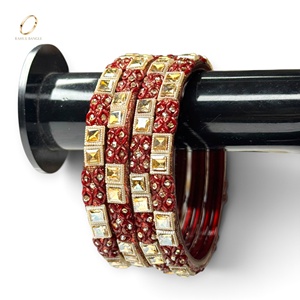 Bracelets en verre rouge bordeaux kashmiri modernes très tendance, plaqués or avec zircone, motif goutte de pluie, pour mariage et occasions festives, prix de gros - Product Image 1