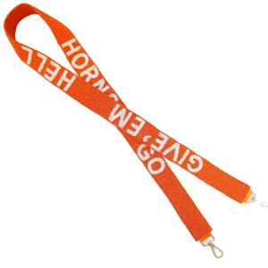 สายคล้องกระเป๋าทำมือจากผ้าฝ้ายประดับลูกปัด พร้อมงานปักประณีต ปรับแต่งได้ เป็นอุปกรณ์เสริมสำหรับกีฬา เหมาะสำหรับแฟนทีมเท็กซัส ลองฮอร์นส์ - Product Image 4