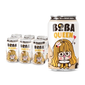 เครื่องดื่มชาบับเบิ้ล Boba Queen 5รสชาติ | ของแท้, มัทฉะ, เผือก, น้ำตาลทรายแดง, กาแฟกระป๋อง330มล. พร้อมไข่มุก Boba - Product Image 2