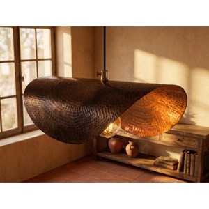 High End Quality <b>Rustic</b> Copper Arch Pendant <b>Light</b> <b>Fixture</b> Hand Hammered Metal Ceiling Lamp Lighting Decorations - Product Image 5
