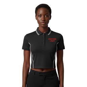 Camisetas Polo Personalizadas de Alta Calidad para Mujer, Camiseta Polo Corta Blanca Informal con Ribete para Mujer 2026 - Product Image 1