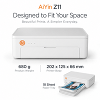 Printer Foto Warna Mini AiYin Z11 6 Inci 300 DPI Dye Sublimation Portabel dengan Baterai Terintegrasi untuk Smartphone