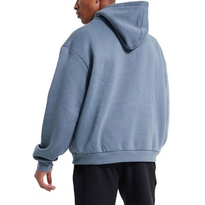 Sudadera con capucha de gran tamaño recortada lavada con ácido de peso pesado, jersey liso de alta calidad, sudaderas holgadas de algodón con hombros caídos para hombres 2026 - Product Image 5