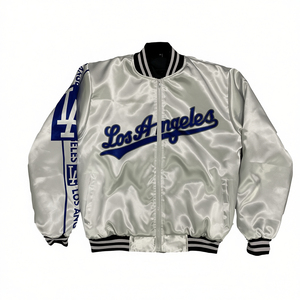 <span class=keywords><strong>Veste</strong></span> de baseball en satin pour homme, style varsity, avec fermeture éclair, broderie de lettres, design hip-hop, vêtements d'hiver, OEM <span class=keywords><strong>Los</strong></span> <span class=keywords><strong>Angeles</strong></span> - Product Image 1
