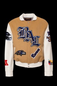 Baltimore Raven Wool & Leather Old English Varsity <b>Jacket</b> - Product Image 1