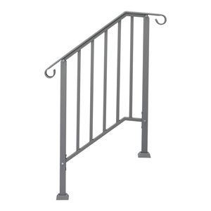 Corrimano in Ferro a 2 Gradini per Esterni, Elegante Componente per Scale da Giardino - Product Image 1