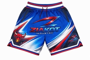 Shorts de basketball personnalisés Ziakot Industry Direct, vert et rose à rayures dégradées, style authentique - Product Image 6