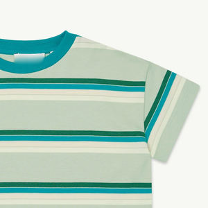 เสื้อยืดคอกลมแขนสั้น / ดีไซน์ลายทางเย็บตะเข็บทนทาน คอลเลคชั่นฤดูร้อนลำลอง สวมใส่สบายสำหรับเด็กผู้ชาย ชุดฤดูร้อน - Product Image 4