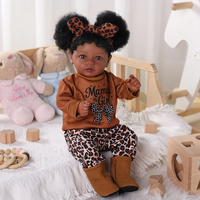 Poupée réaliste en vinyle souple Babeside Reborn Baby Daisy, 20 pouces, petite fille afro-américaine, cheveux bouclés noirs
