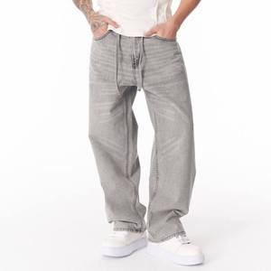 Jeans de Mezclilla para Hombre de Alta Calidad, Corte Holgado, Pierna Recta, Cintura Media, Color Sólido, Tela de Algodón Casual, Lavado Snow Wash, Rotos, para Invierno - Product Image 6