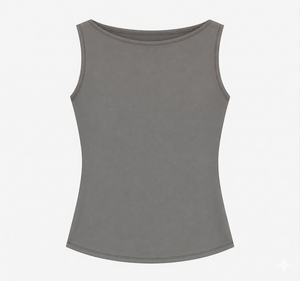 Customized High Quality Women's Boat Neck Tank Tops Summer Solid Knitted Breathable Quick Dry Eco-Friendly Spandex/Cotton Front - Product Image 1