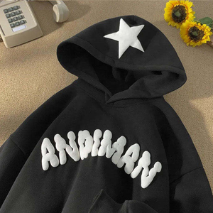 Sudadera con Capucha de Lujo, Estampada, de Algodón Grueso, Personalizada, de Corte Regular, Estilo Urbano, Diseño 2 en 1, de Secado Rápido, Unisex - Product Image 3