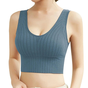 Sujetador deportivo acanalado sin costuras, Top de Yoga a prueba de golpes, Bralette transpirable con efecto Push-Up, ropa de entrenamiento de gimnasio de alta elasticidad para mujer, nuevo - Product Image 2