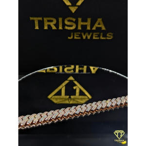 VVS Moissanite Diamond with 925 Sterling Silver Cuban Bracelet Fully Iced Luxury <b>Men</b> Jewelry by Trisha Jewels - Product Image 3