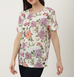 T-shirt en coton doux et léger pour femmes, manches courtes, confortable pour le bureau ou le travail à domicile - Product Image 3