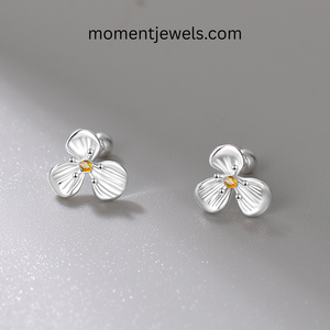 925 Sterling <b>Silver</b> Flower Ear <b>Studs</b> for Women Fashion Rhinestone Inlay Floral Earrings Sparkling <b>Silver</b> <b>Stud</b> Earrings - Product Image 3