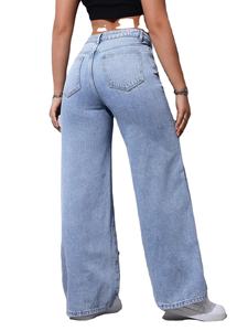Jean en denim décontracté taille haute, pantalon cargo, style hip-hop hiver, délavé, vintage, streetwear, brodé - Product Image 6